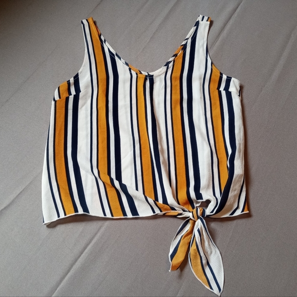 Eclipse Orange, Blue & White Stripped Sleeveless Top Size Medium - Picture 1 of 7